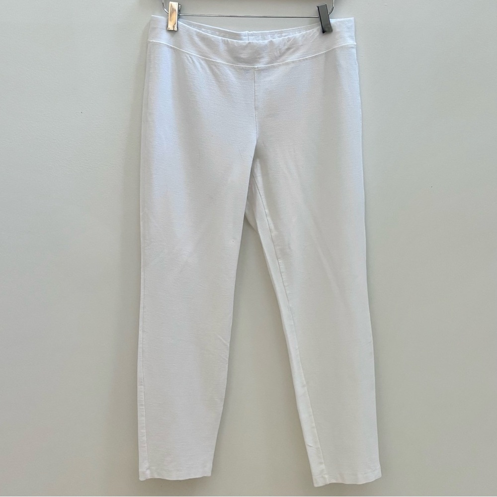 Eileen Fisher White Stretch Crepe Pant SP